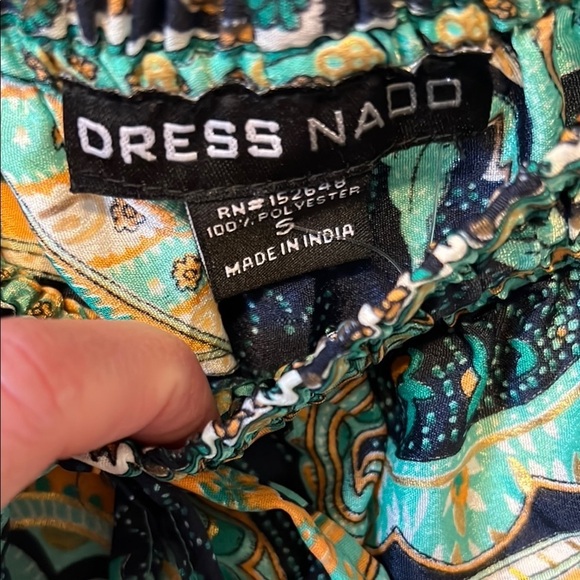 Paisley Print Maxi Skirt Gold Detail Womens Small - Picture 2 of 11